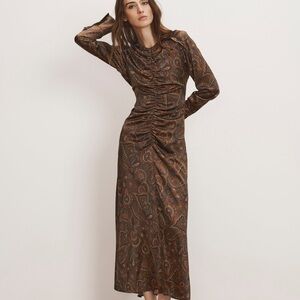 NWOT Veronica Beard Irma Stretch-Silk Midi Dress